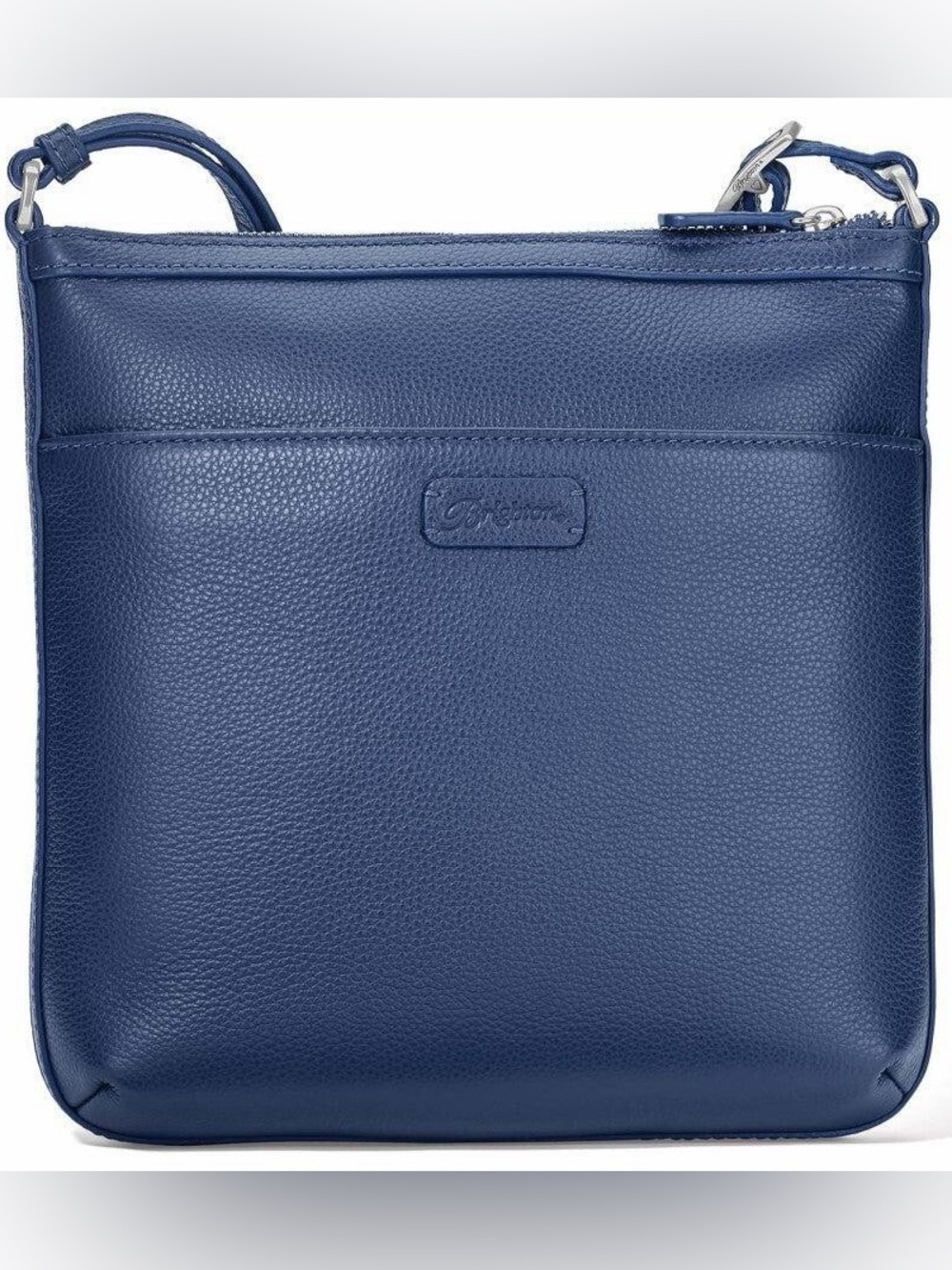 Brighton Blossom Hill Carter Straw Messenger Bag Purse-royal blue embroidered - Picture 8 of 16